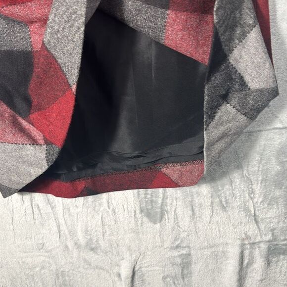 Gap Patchwork Gray Maroon Fully Lined Wool Blend Skirt Size 8 - Picture 5 of 8